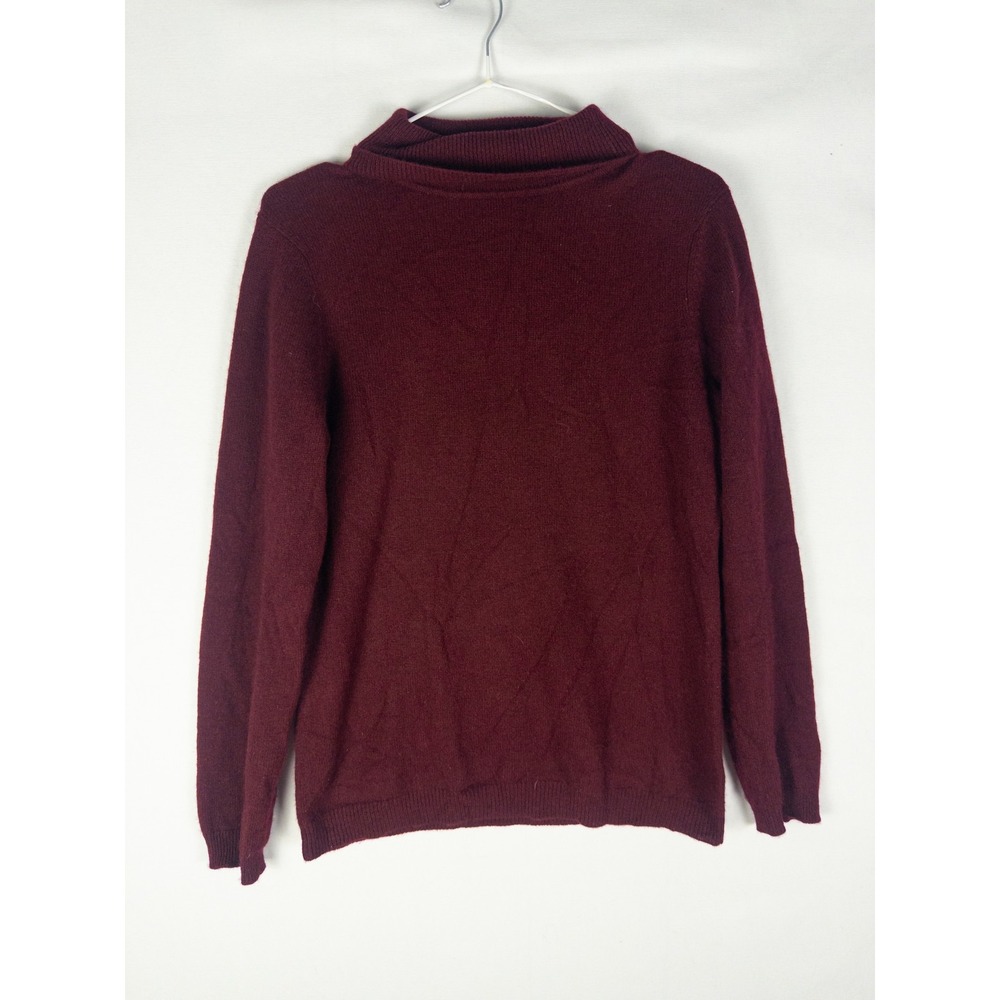 Charter Club Luxury 100% Cashmere Cowl Neck Sweater Womens P/M Burgundy Quiet Lu